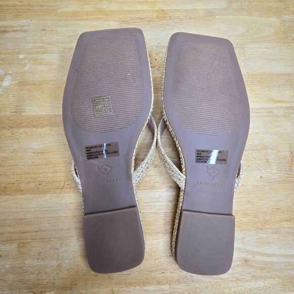 Katy Perry The Camie Shell Sandal Natural Woven Size 8 - Picture 12 of 13